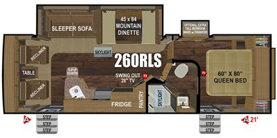 2021 Outdoors RV Titanium Series (Blackstone Class) 260RLS floorplan