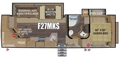 2021 Outdoors RV Titanium Series (Glacier Peak Class) F27MKS floorplan