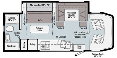 2022 Winnebago Navion® 24D floorplan
