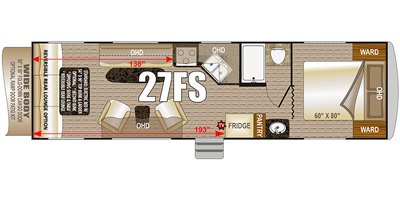 2022 Northwood Desert Fox 27FS floorplan