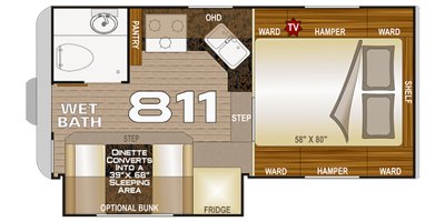 2022 Northwood Arctic Fox Camper 811 floorplan