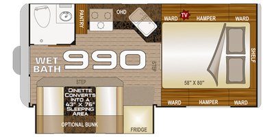 2022 Northwood Arctic Fox Camper 990 floorplan