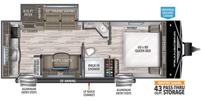 2022 Grand Design Transcend Xplor 231RK floorplan