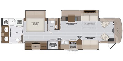 2022 Holiday Rambler Armada 40M floorplan