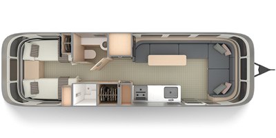 2022 Airstream Globetrotter® 30RB Twin floorplan