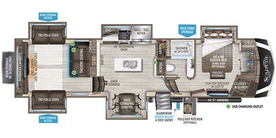 2022 Grand Design Solitude 375RES-R floorplan