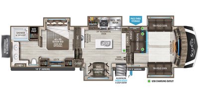 2022 Grand Design Solitude 382WB-R floorplan