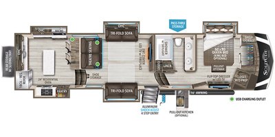 2022 Grand Design Solitude 390RK-R floorplan