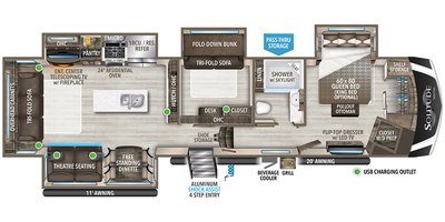2022 Grand Design Solitude 378MBS-R floorplan