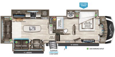 2022 Grand Design Solitude S-Class 3540GK floorplan