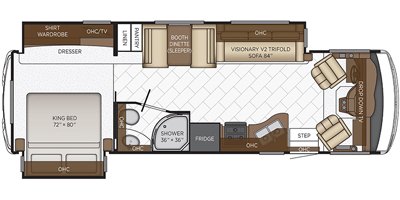 2022 Newmar Bay Star 3124 floorplan