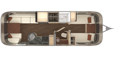 2022 Airstream International 27FB Twin floorplan