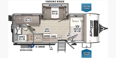 2022 Forest River Surveyor Legend 19BHLE floorplan