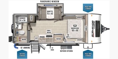 2022 Forest River Surveyor Legend 19RBLE floorplan