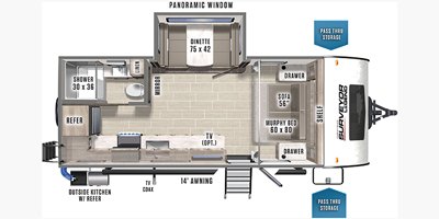 2022 Forest River Surveyor Legend 203RKLE floorplan