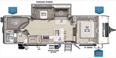 2022 Forest River Surveyor Legend 276BHLE floorplan