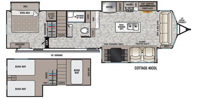 2022 Forest River Cedar Creek Cottage 40CDL floorplan