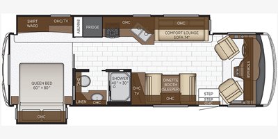 2022 Newmar Bay Star Sport 3014 floorplan