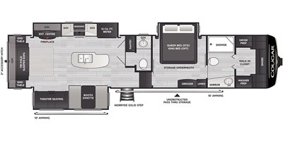 2022 Keystone Cougar (East) 355FBS floorplan