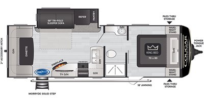 2022 Keystone Cougar Half-Ton (East) 25RDS floorplan