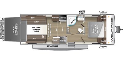 2022 Forest River Cherokee Wolf Pack Gold 22GOLD13 floorplan