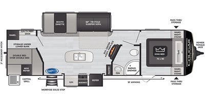 2022 Keystone Cougar Half-Ton (West) 31BHKWE floorplan