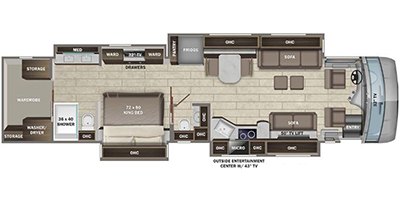 2022 Entegra Coach Cornerstone 45D floorplan