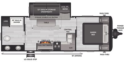 2022 Keystone Hideout (Travel Trailer - West) 24RBWE floorplan