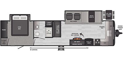 2022 Keystone Hideout (Travel Trailer - East/All) 34FKDS floorplan