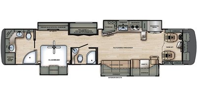 2022 Forest River Berkshire XLT 45A floorplan