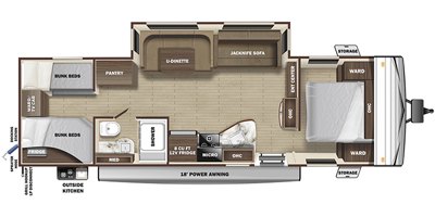 2022 Highland Ridge Open Range Conventional 29QBS floorplan