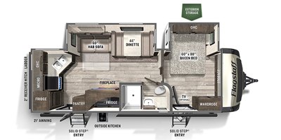 2022 Forest River Flagstaff Super Lite 26RKBS floorplan