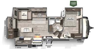 2022 Forest River Flagstaff Super Lite 27FBIK floorplan