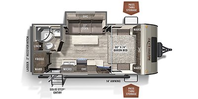 2022 Forest River Rockwood Mini Lite 2109S floorplan