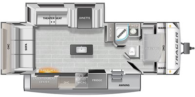 2022 Prime Time Manufacturing Tracer 29RLS floorplan