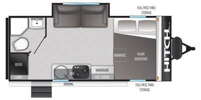 2022 Cruiser RV Hitch 18RBS floorplan