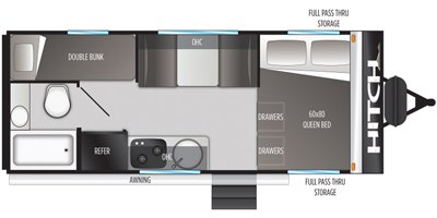 2022 Cruiser RV Hitch 17BHS floorplan