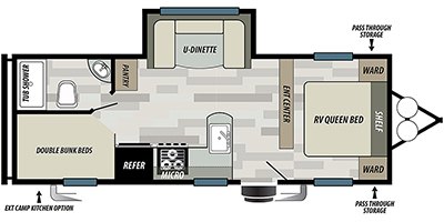 2022 Forest River Wildwood X-Lite West 241BHXL floorplan