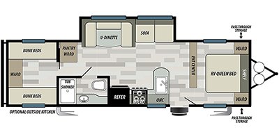 2022 Forest River Wildwood X-Lite West 282QBXL floorplan