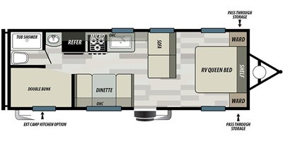 2022 Forest River Wildwood Select West 268BH floorplan