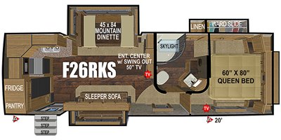 2022 Outdoors RV Titanium Series (Glacier Peak Class) F26RKS floorplan