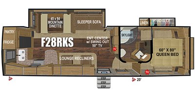 2022 Outdoors RV Titanium Series (Glacier Peak Class) F28RKS floorplan