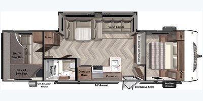 2022 Forest River Wildwood X-Lite Northwest 273QBXL floorplan