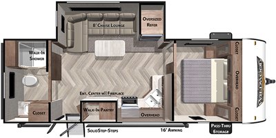 2022 Forest River Wildwood Northwest 22RBS floorplan