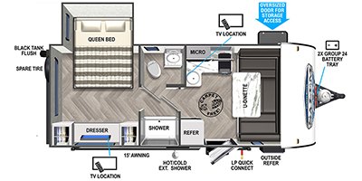 2022 Forest River Salem FSX 169RSK floorplan