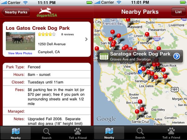 dog park finder iphone app ideal for road trips