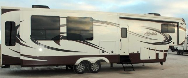 Alpha Gold Rv 2015 Lifestyle Alfa Gold 3905SH Motorcycle Garage Review | RV Guide