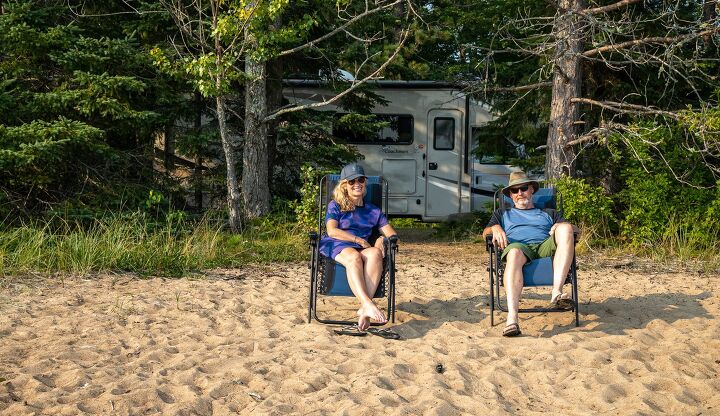 discovering ontario s beaches by rv, Enjoying the spoils of Ontario RVing Batchawan Provincial Park